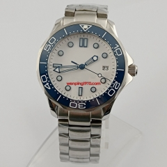 41mm sterile white dial ceramics bezel Luminous date Sapphire glass Seiko NH35 automatic men’s Watch