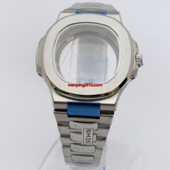 42mm silver watch case back glass Sapphire glass watch strap fit ETA 2824 PT5000 movement